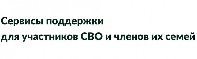 Сервисы поддержки участников СВО и членов их семей